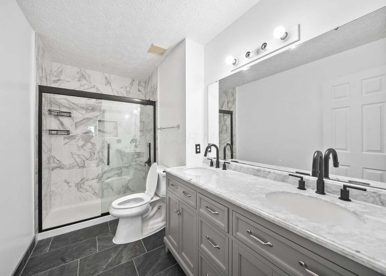 Updated bathroom with double vanity